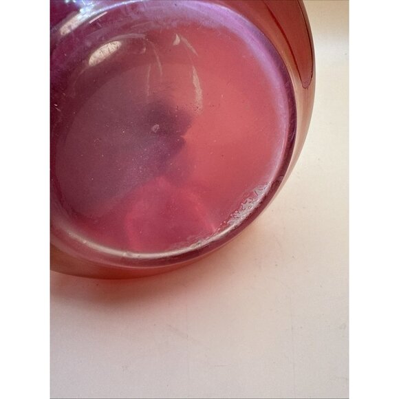 Bohemian Vase Czech Cut To Clear Cranberry Clear Cut Blossoms - Picture 8 of 8